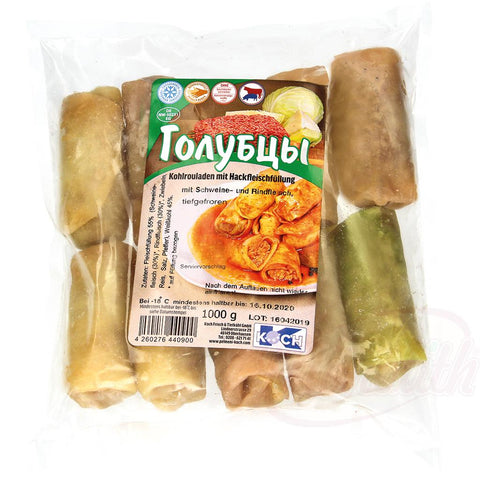 Paupiettes de chou farcies au porc, bœuf et riz, surgelées