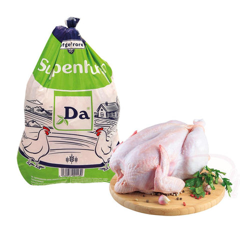 Poulet à bouillir, HD. KL. A, avec cou, sans abats, congelé