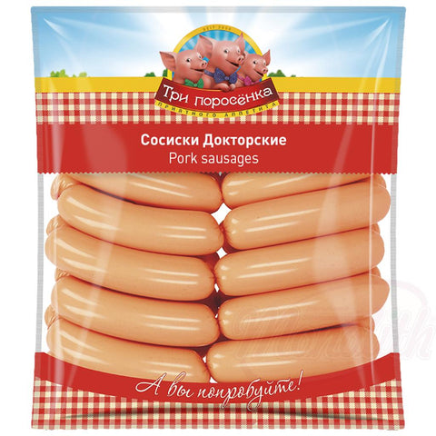 Saucisses "Sosiski Doktorskie" de type particulier avec eau potable