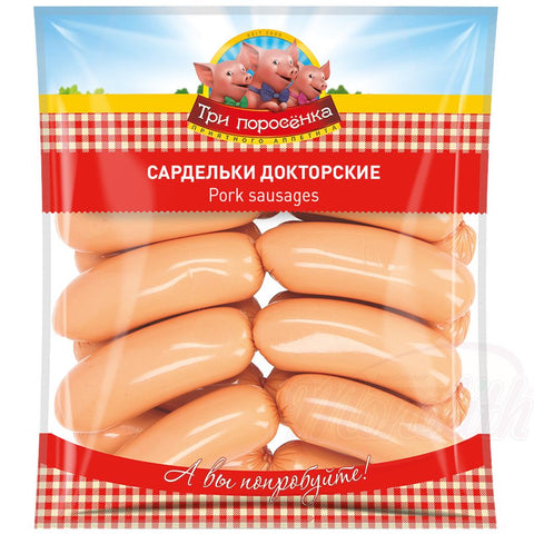 Saucisses "Sardelki Doktorskie" de type particulier avec eau potable