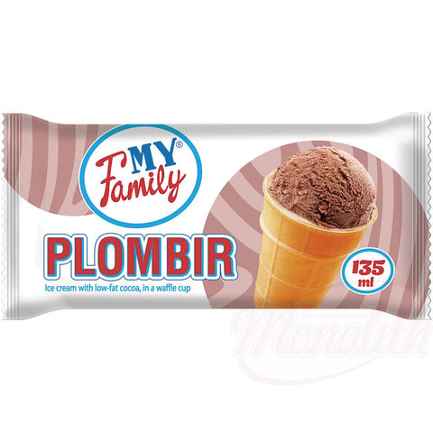 "MY FAMILY" Crème glacée au cacao maigre, dans un gobelet en gaufre