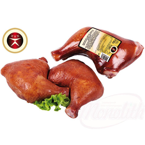 Cuisses de poulet, assaisonnées et fumées
