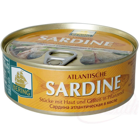 Sardines de l'Atlantique à l'huile végétale. "Bering"240g