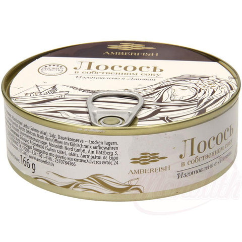 Saumon dans leur propre jus "AMBERFISH". 200g
