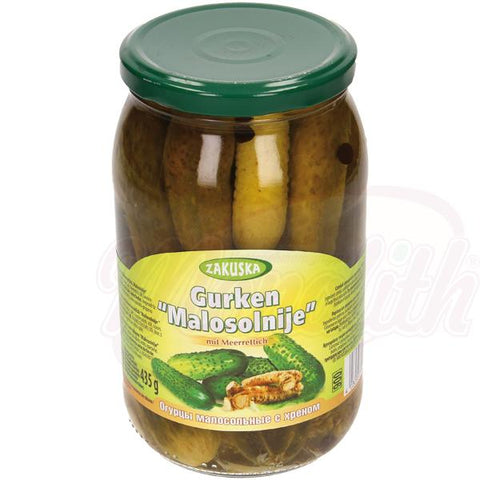 Eingelegte Gurken "Malosolnije" mit Meerrettich