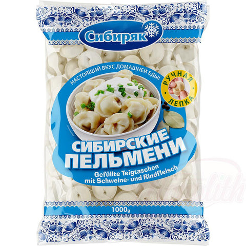 Fait main "Pelmeni Sibérie" - Dumplings au porc et boeuf remplissage, congelés