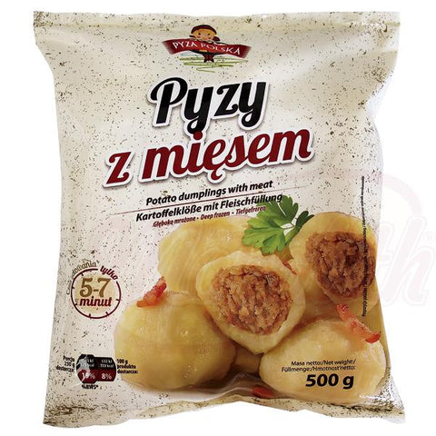 Boulettes de pommes de terre farcies à 20% de viande "Pyzy z miesem", surgelées
