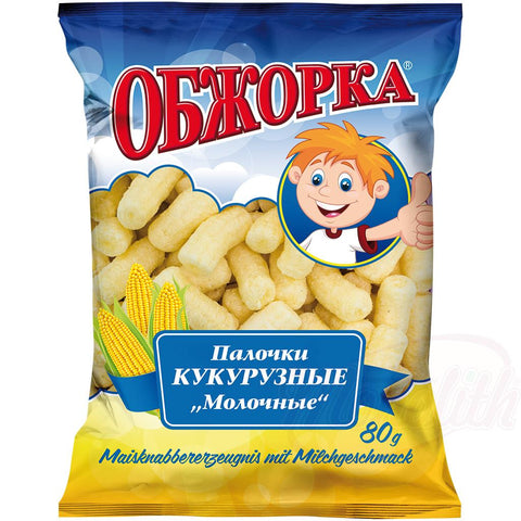 Produit à grignoter à base de maïs "Obschorka" au goût de lait
