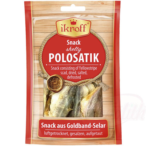 Snack de sélar à bande dorée (Selaroides leptolepis), séché à lair et salé, décongelé