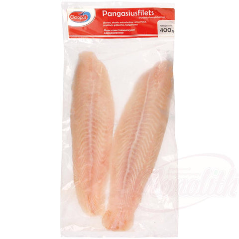 Filets de pangasius (Pangasius hypophthalmus) sans peau surgelés, glacés, à prélever à lunité