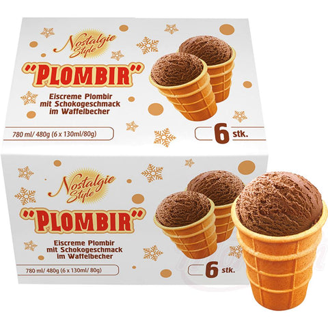 Glace Plombir au goût de chocolat en gobelet gaufré