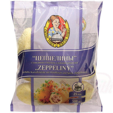 "Zeppeliny" boulettes de pommes de terre farcies au bœuf et au lard, surgelées