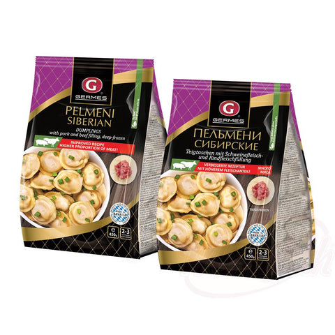 Pelmeni Sibirskie farcis au porc et au bœuf, surgelés