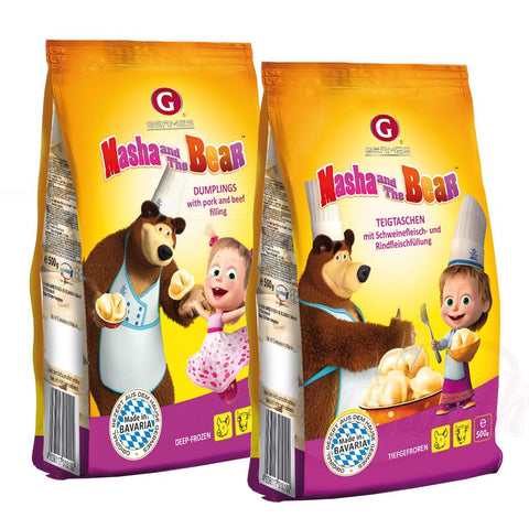 Chaussons farcis au porc et au bœuf "Masha and The Bear" - "Pelmeschki Maljutki